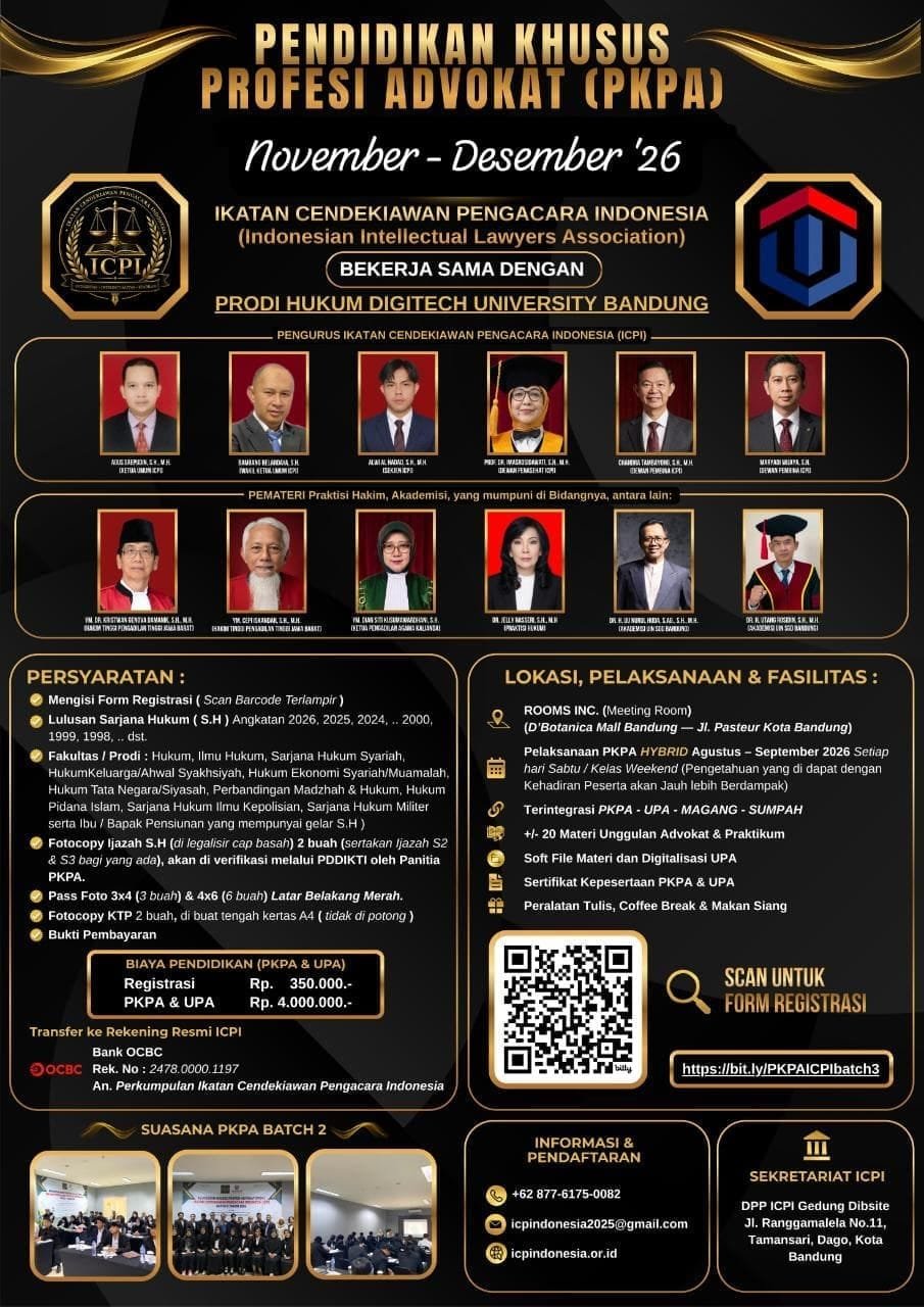 Perpanjangan Waktu Pendaftaran PKPA BATCH III